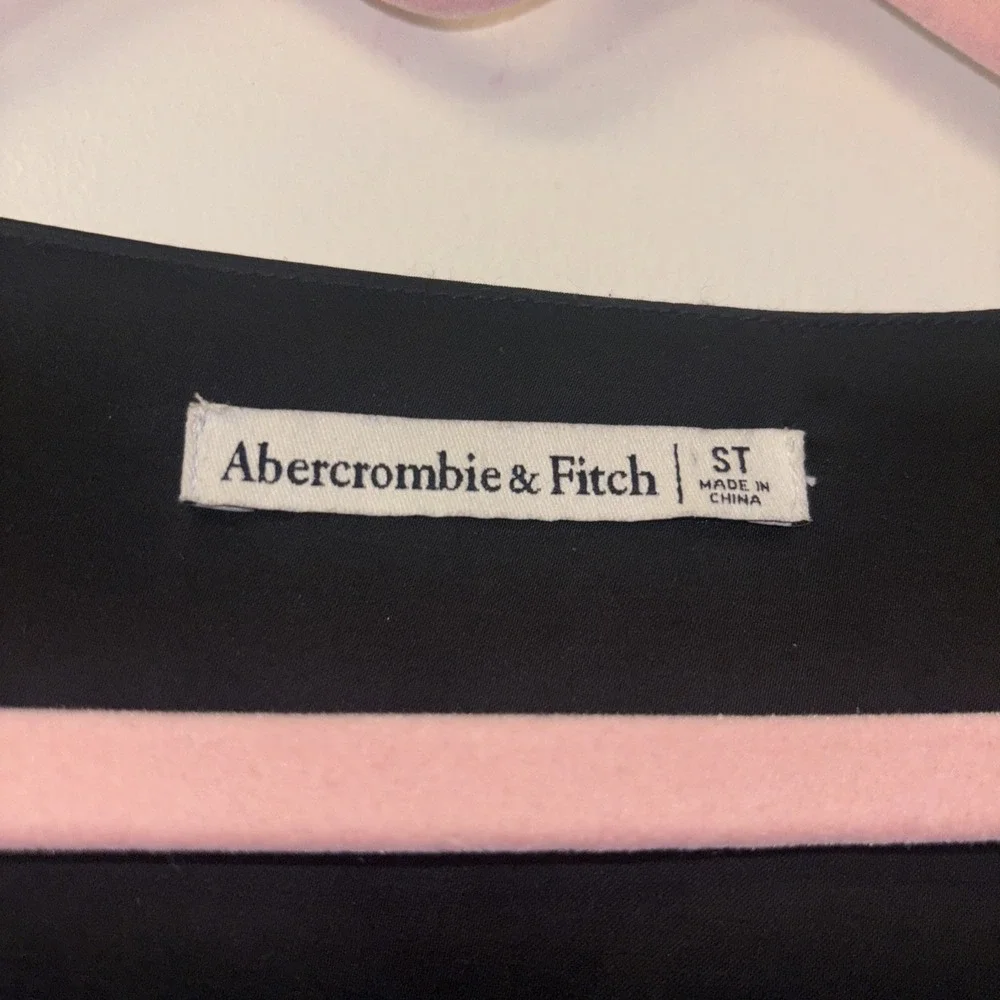 Abercrombie Fitch Black Lace Trim V Neck Puff Sleeve‎ Maxi Dress ST